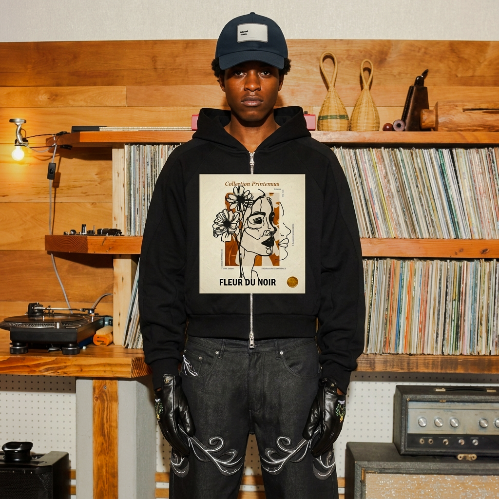 Art-inspired abstract graphic streetwear outfit styled for urban fashion 2026