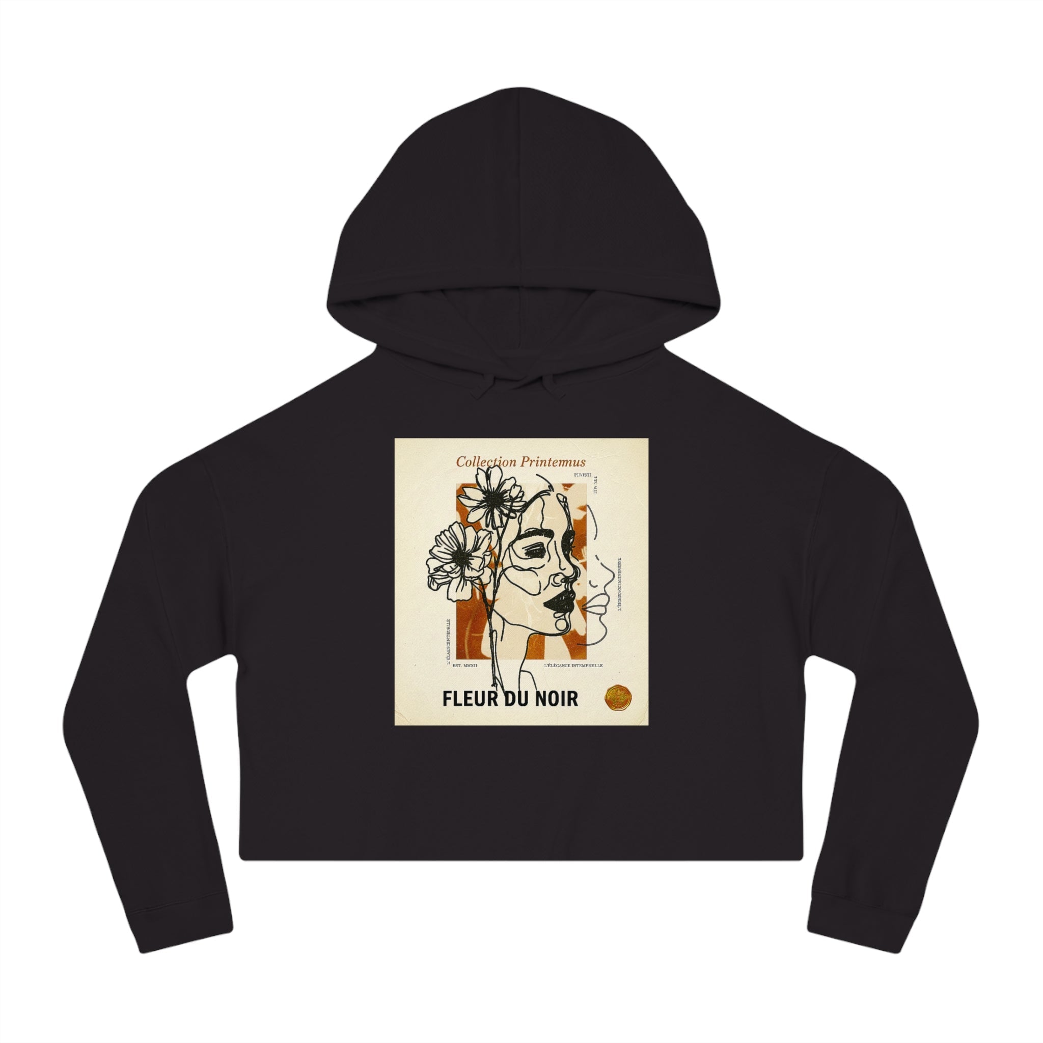 Fleur du Noir Floral Cropped Hoodie
