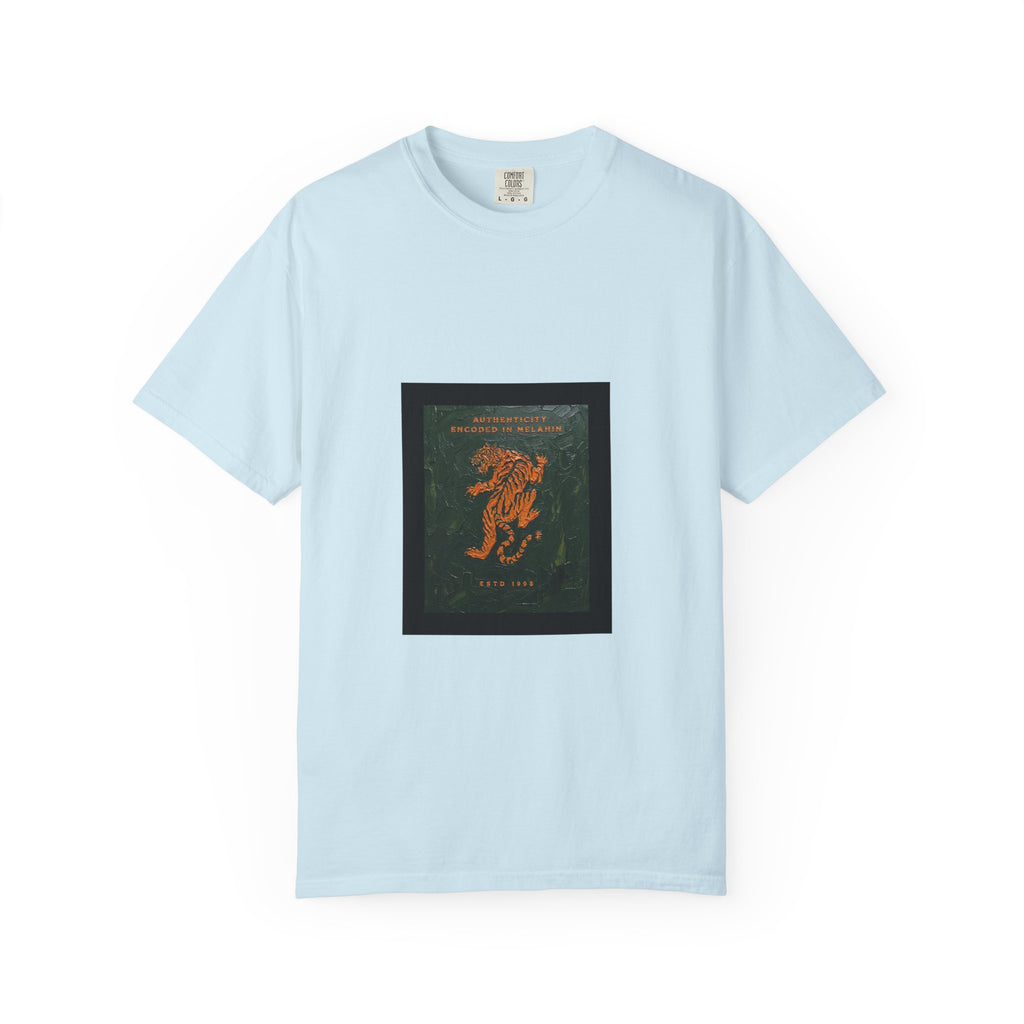 Vintage Botanical Tiger Graphic T-Shirt – "Into Wild" Garment-Dyed Tee
