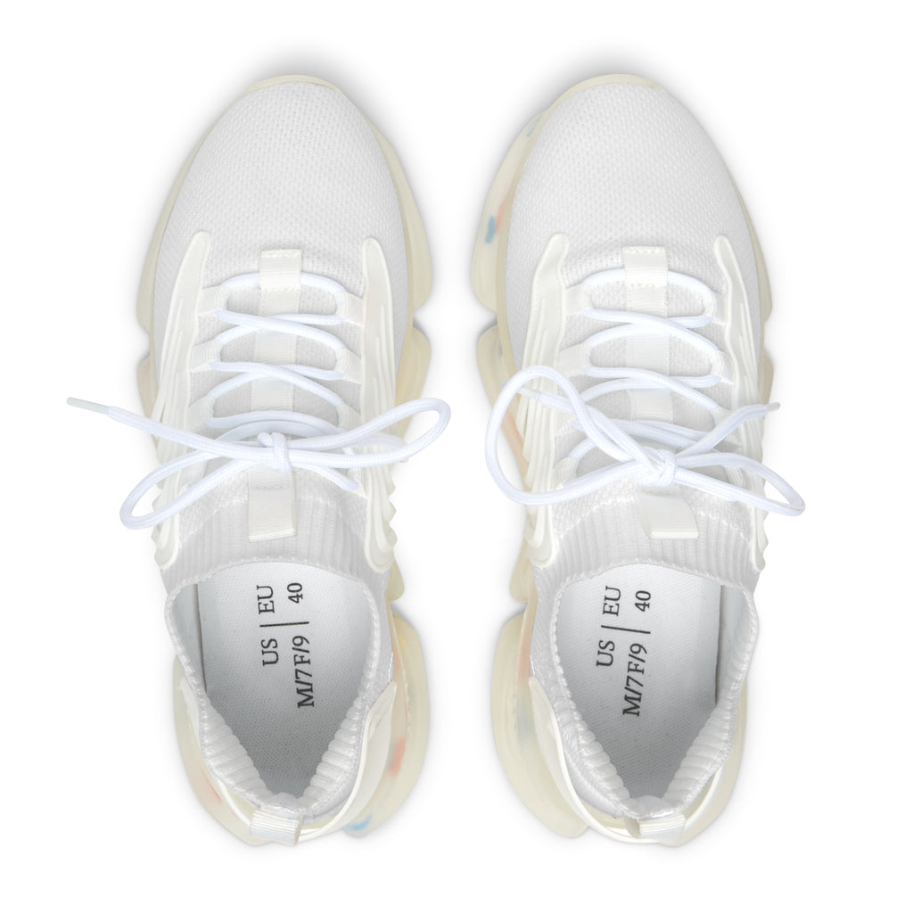 Uphorial Mesh Sneakers — Lightweight White Women's Athletic Shoes with Color-Accent Sole