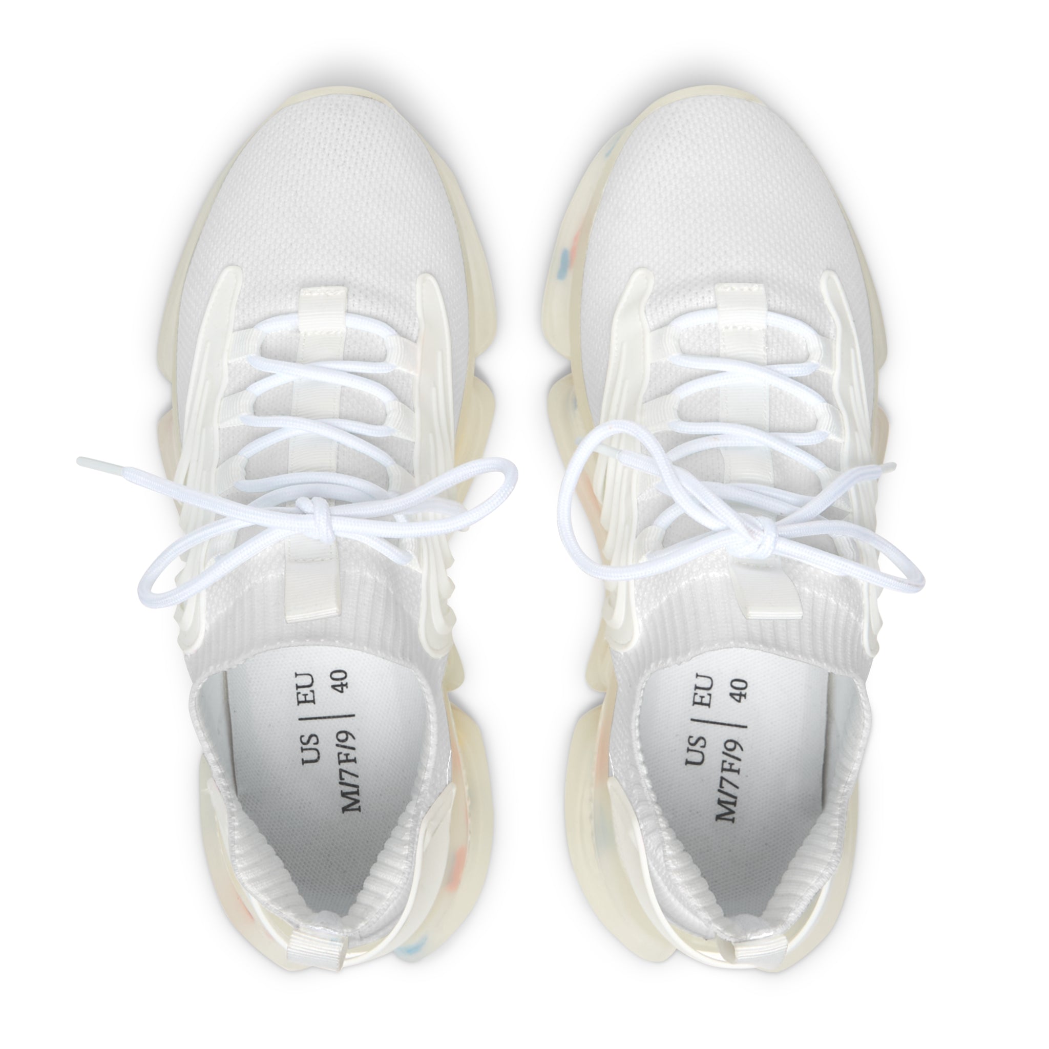 Uphorial Mesh Sneakers — Lightweight White Women's Athletic Shoes with Color-Accent Sole