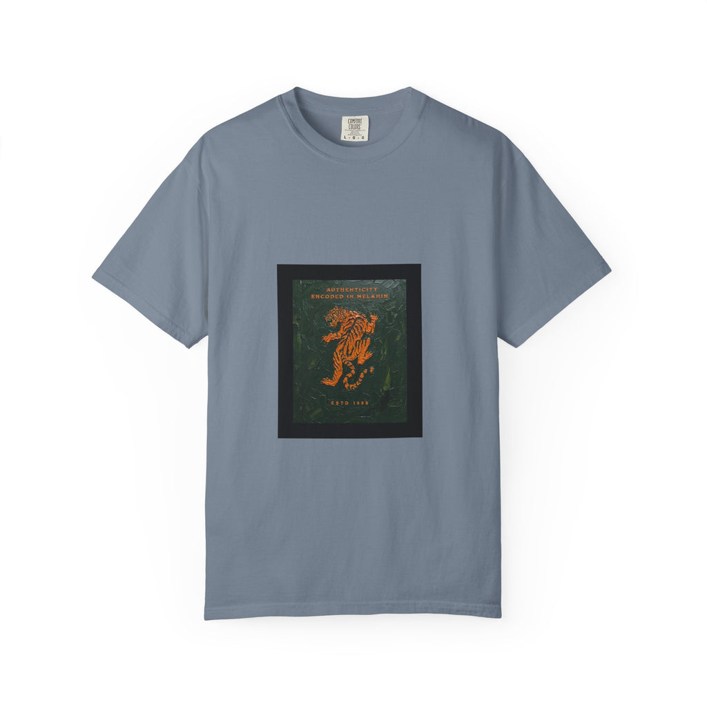 Vintage Botanical Tiger Graphic T-Shirt – "Into Wild" Garment-Dyed Tee