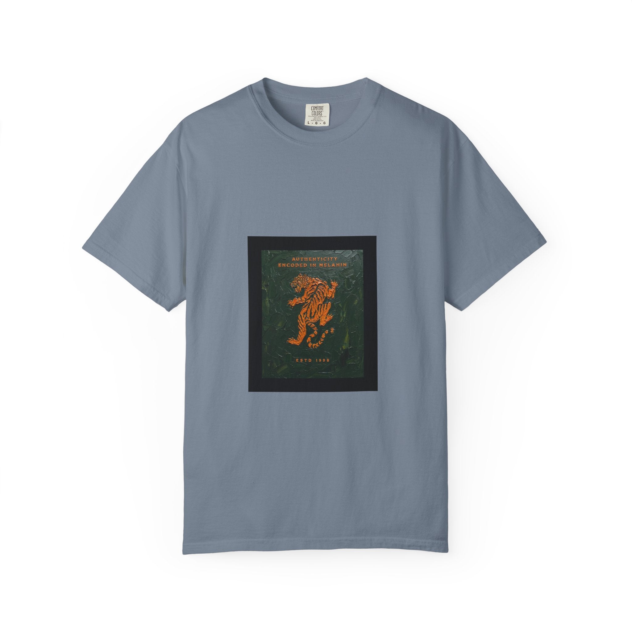 Vintage Botanical Tiger Graphic T-Shirt – "Into Wild" Garment-Dyed Tee