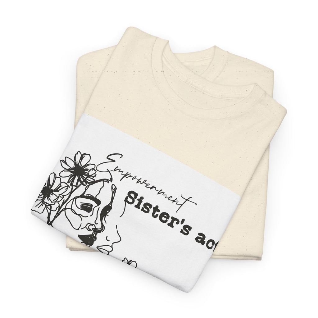 Sisters Act Line Art Faces tee Floral Portrait T-Shirt