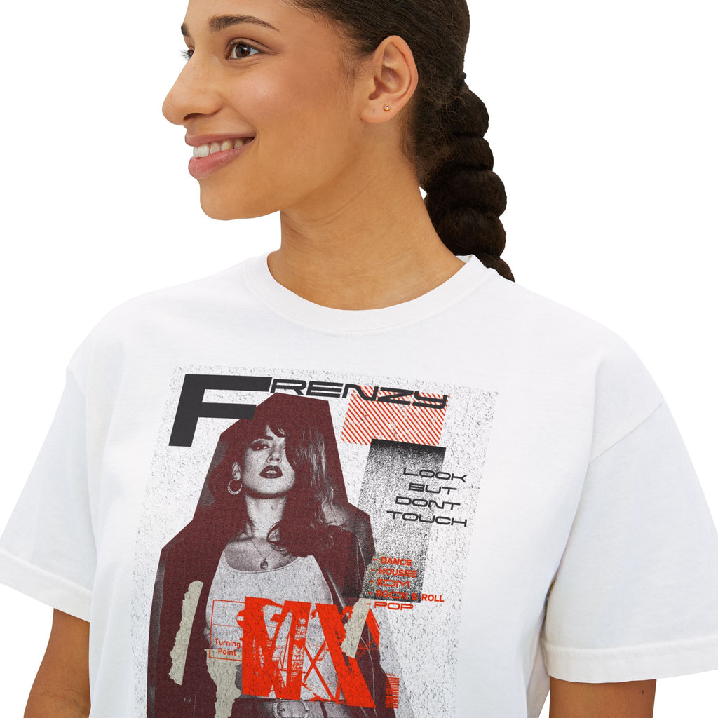 Chic Women's Boxy Tee with Trendy Retro Design | Casual Fashion Top for Everyday Wear, Stylish Gifts, Summer Wardrobe, Street Style