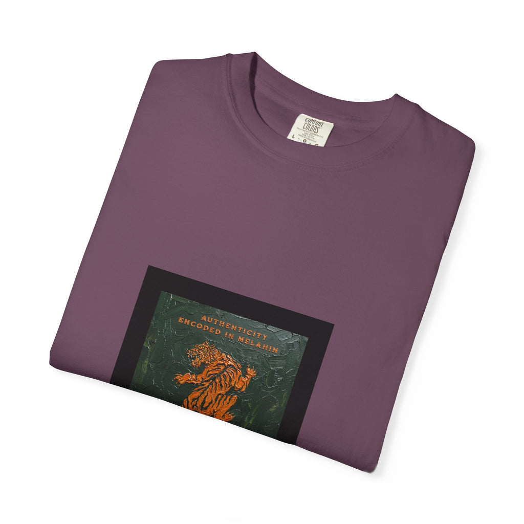 Vintage Botanical Tiger Graphic T-Shirt – "Into Wild" Garment-Dyed Tee