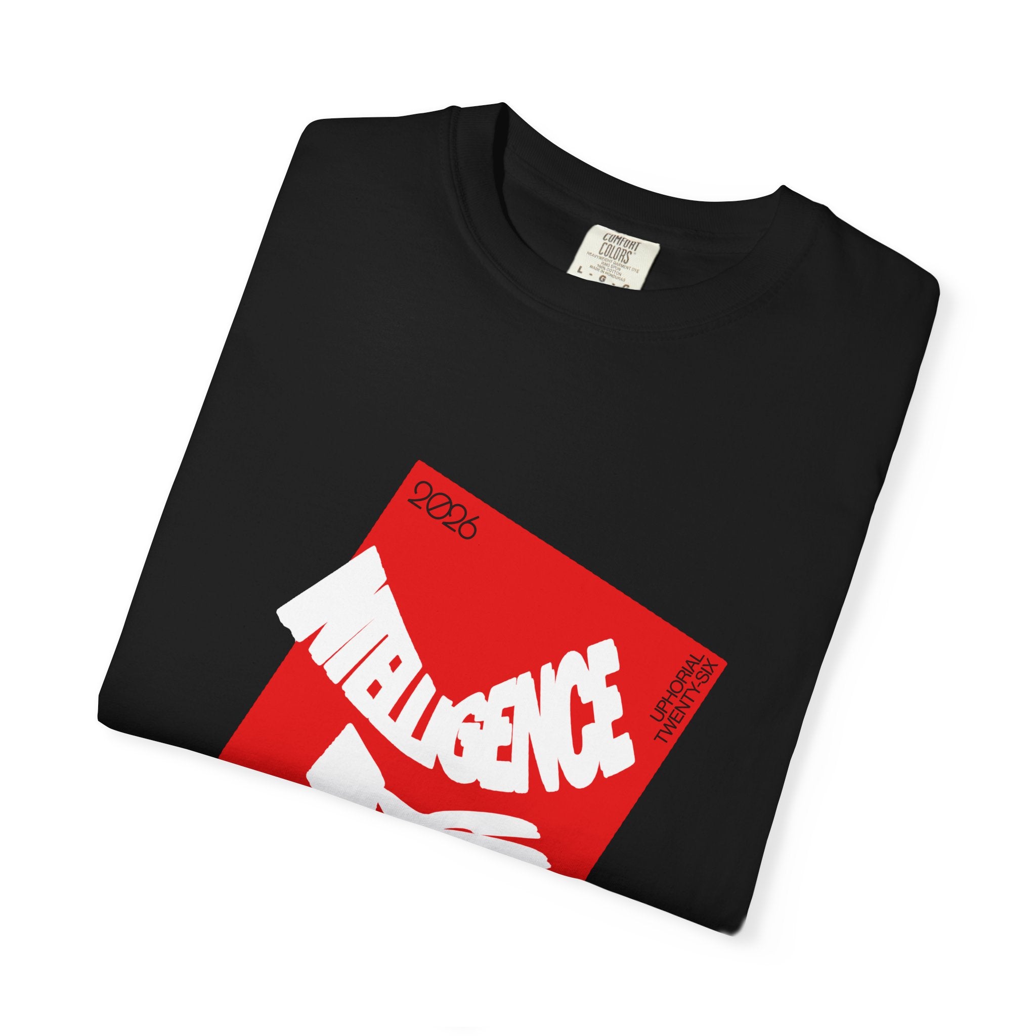 Graphic Tee — "Intelligence Drip" Red Block Design