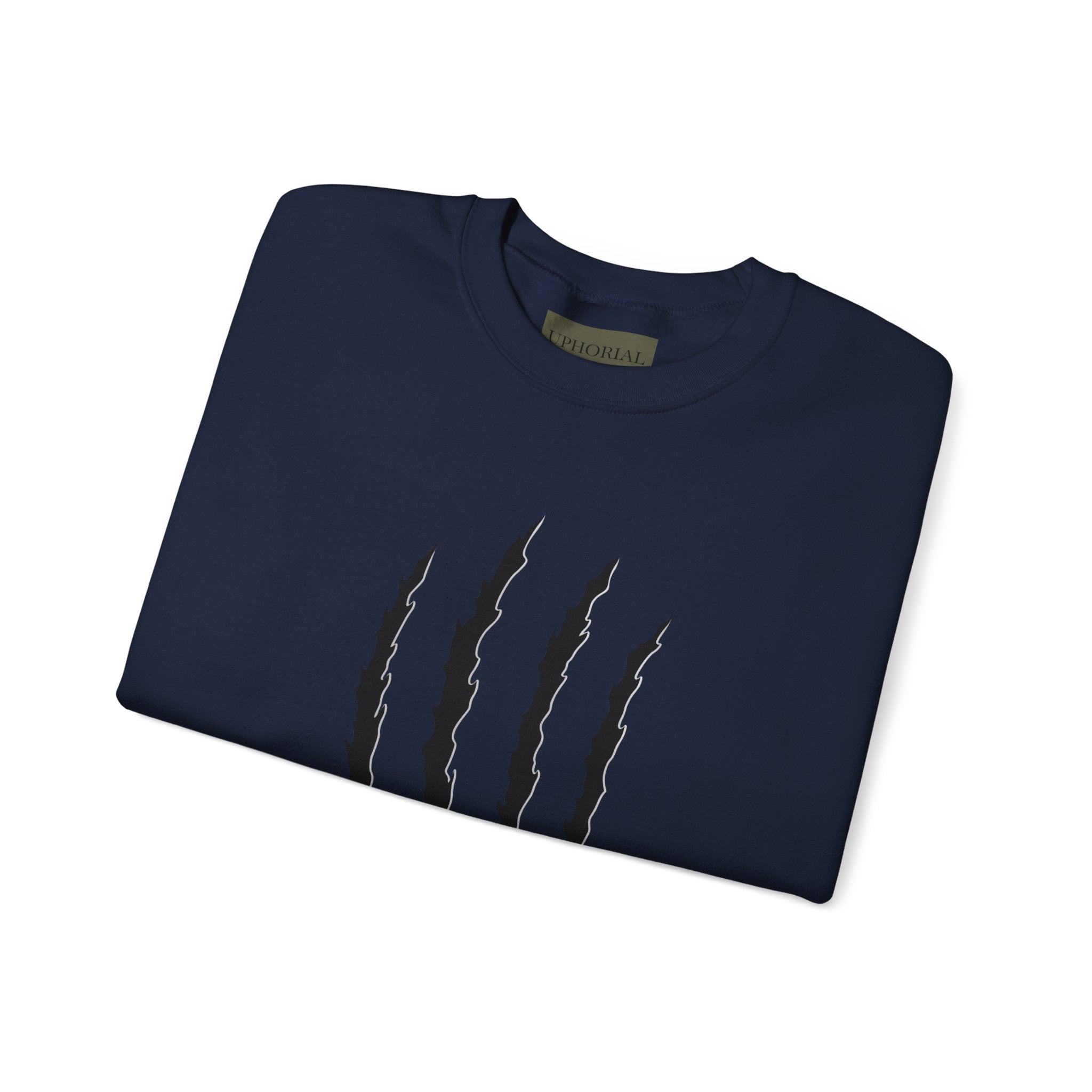 Crewneck Sweatshirt — Distressed Claw Marks & Star Sleeve Graphic