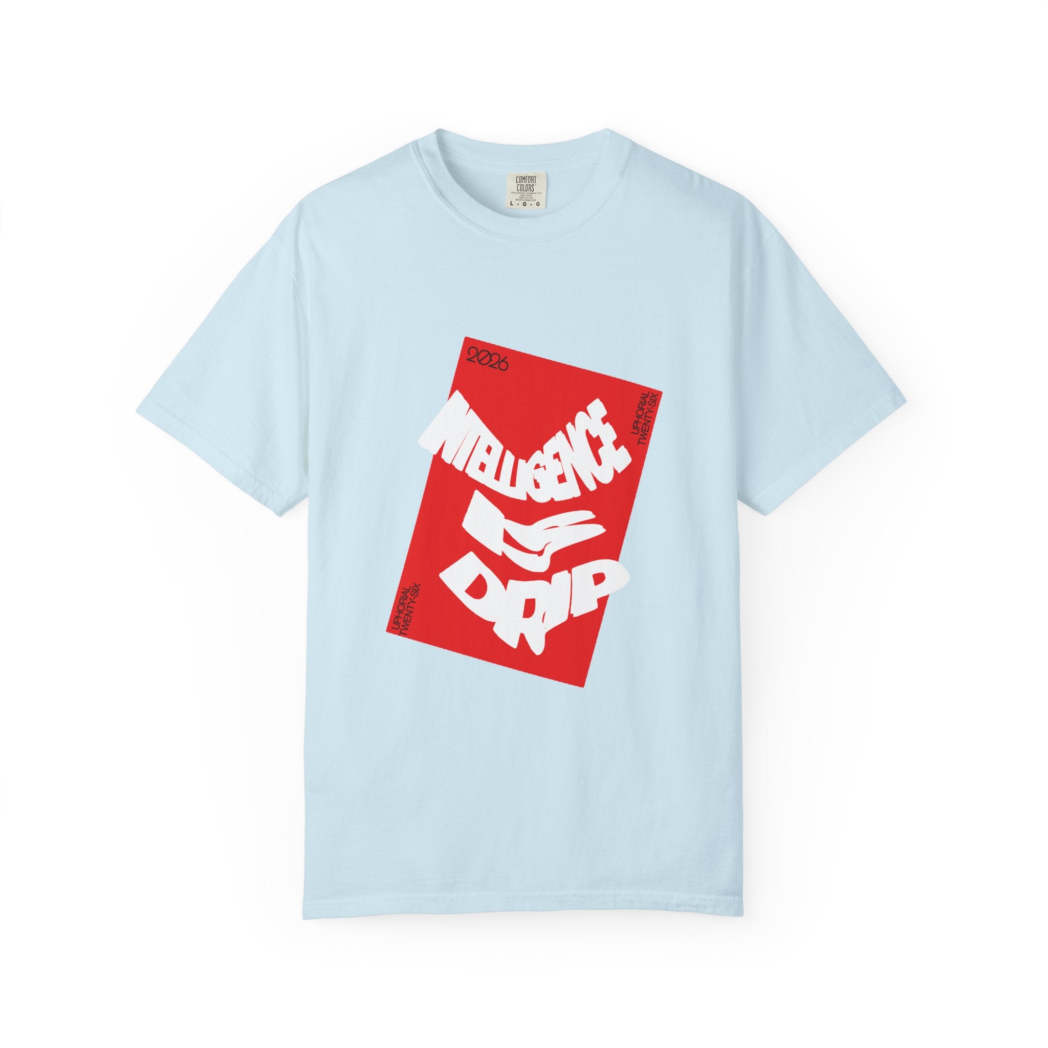 Graphic Tee — "Intelligence Drip" Red Block Design