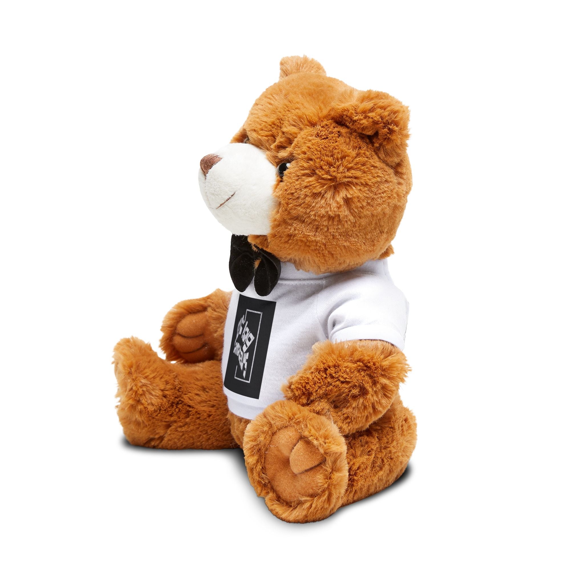 Teddy Bear with T-Shirt Plush Toy | Brown Bear in White Tee