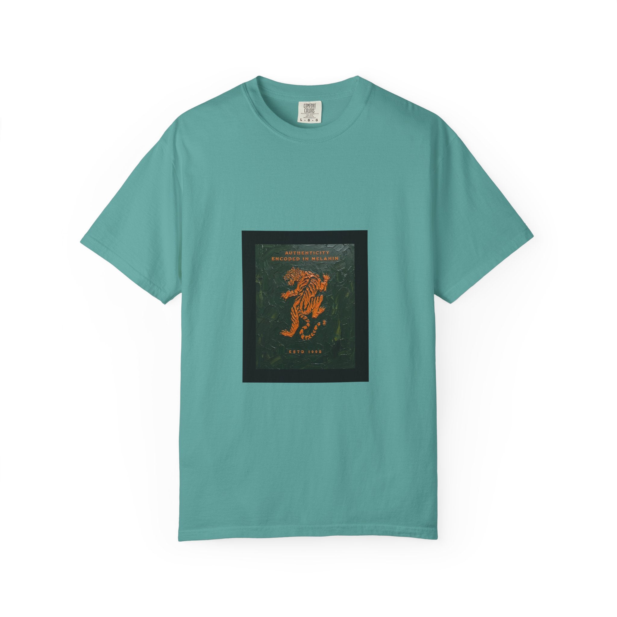 Vintage Botanical Tiger Graphic T-Shirt – "Into Wild" Garment-Dyed Tee