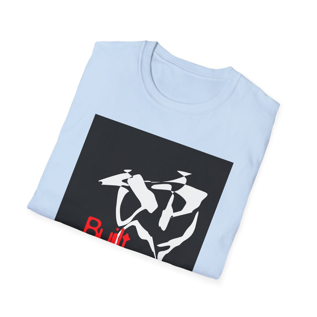 Abstract Skateboard Graphic T‑Shirt — 'Built To Ride' Streetwear Tee