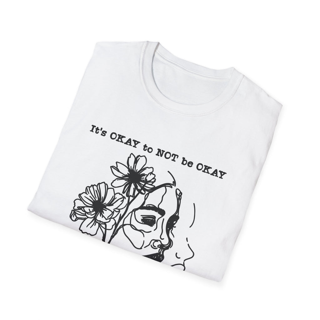 T‑Shirt “It’s OKAY to NOT be OKAY” Mental Health Floral Line Art Tee
