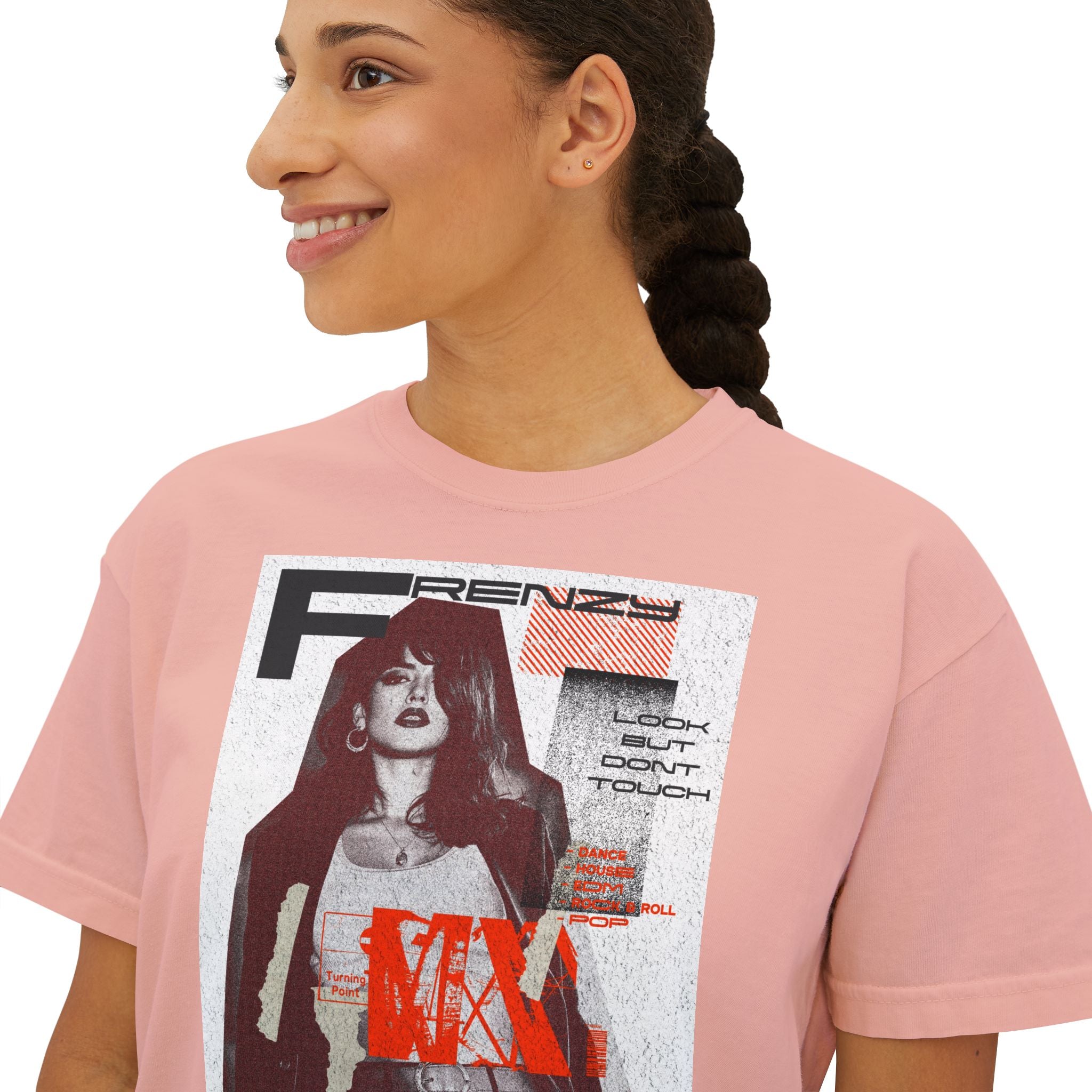 Chic Women's Boxy Tee with Trendy Retro Design | Casual Fashion Top for Everyday Wear, Stylish Gifts, Summer Wardrobe, Street Style