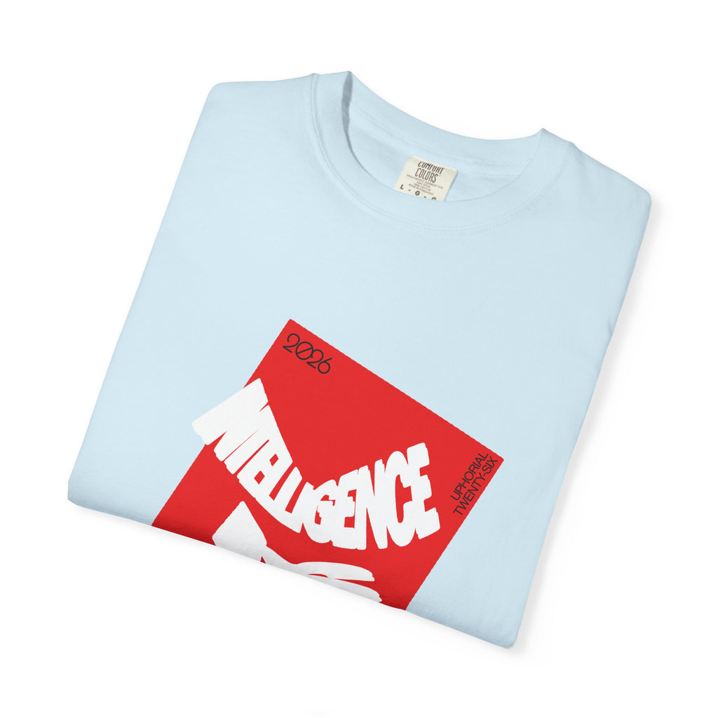 Graphic Tee — "Intelligence Drip" Red Block Design