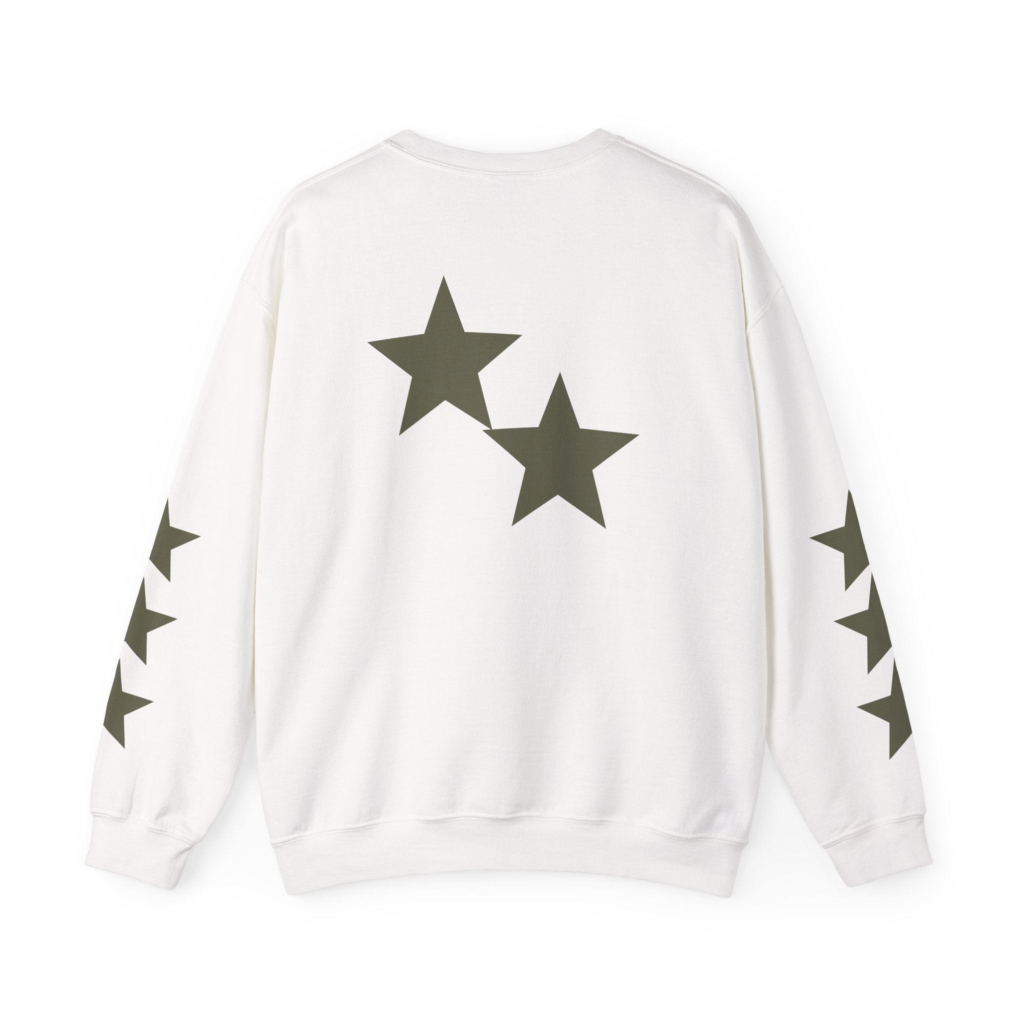 Crewneck Sweatshirt — Distressed Claw Marks & Star Sleeve Graphic