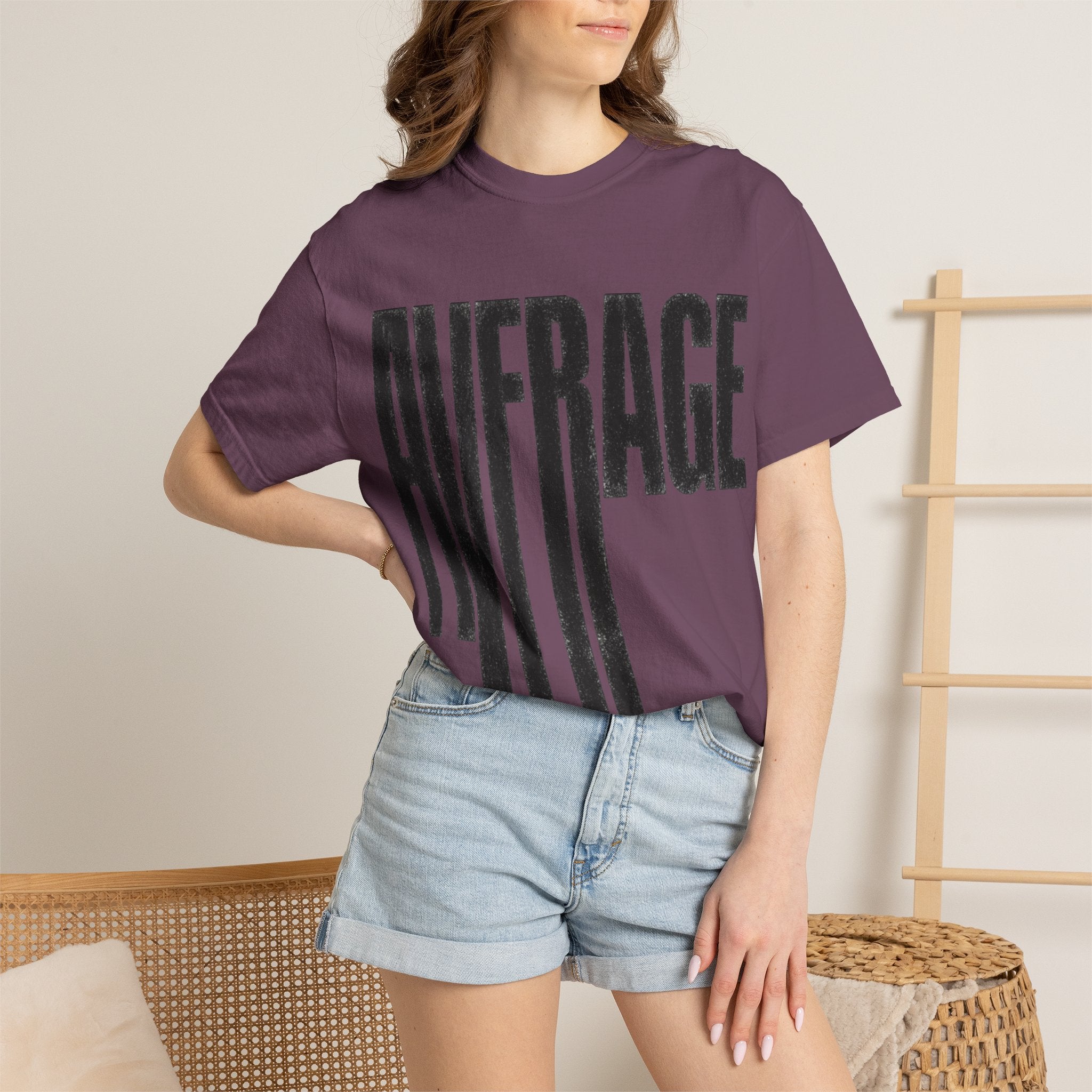 Average Graphic T-Shirt - Bold Vertical Text Tee