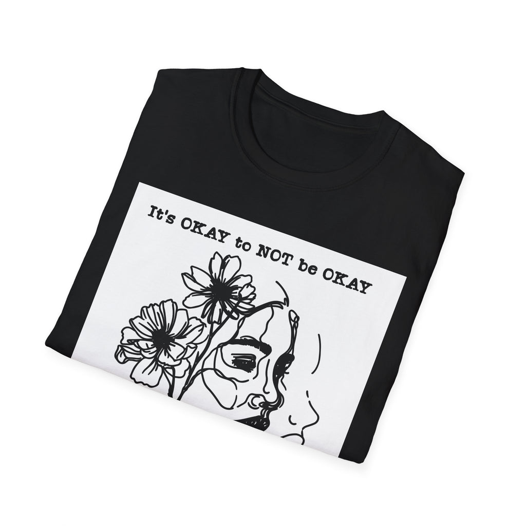 T‑Shirt “It’s OKAY to NOT be OKAY” Mental Health Floral Line Art Tee