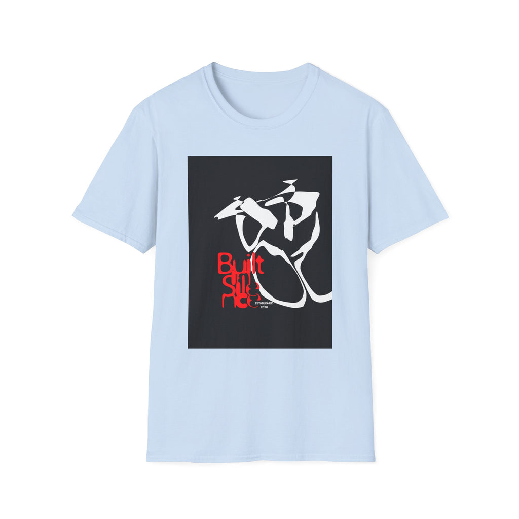 Abstract Skateboard Graphic T‑Shirt — 'Built To Ride' Streetwear Tee