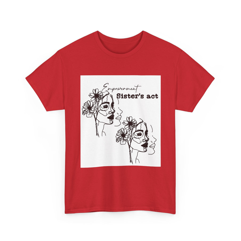 Sisters Act Line Art Faces tee Floral Portrait T-Shirt