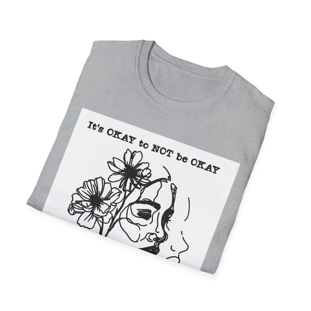 T‑Shirt “It’s OKAY to NOT be OKAY” Mental Health Floral Line Art Tee