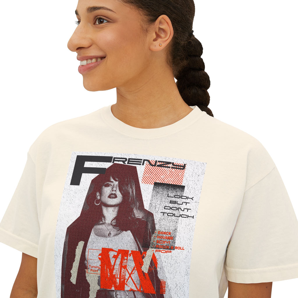 Chic Women's Boxy Tee with Trendy Retro Design | Casual Fashion Top for Everyday Wear, Stylish Gifts, Summer Wardrobe, Street Style