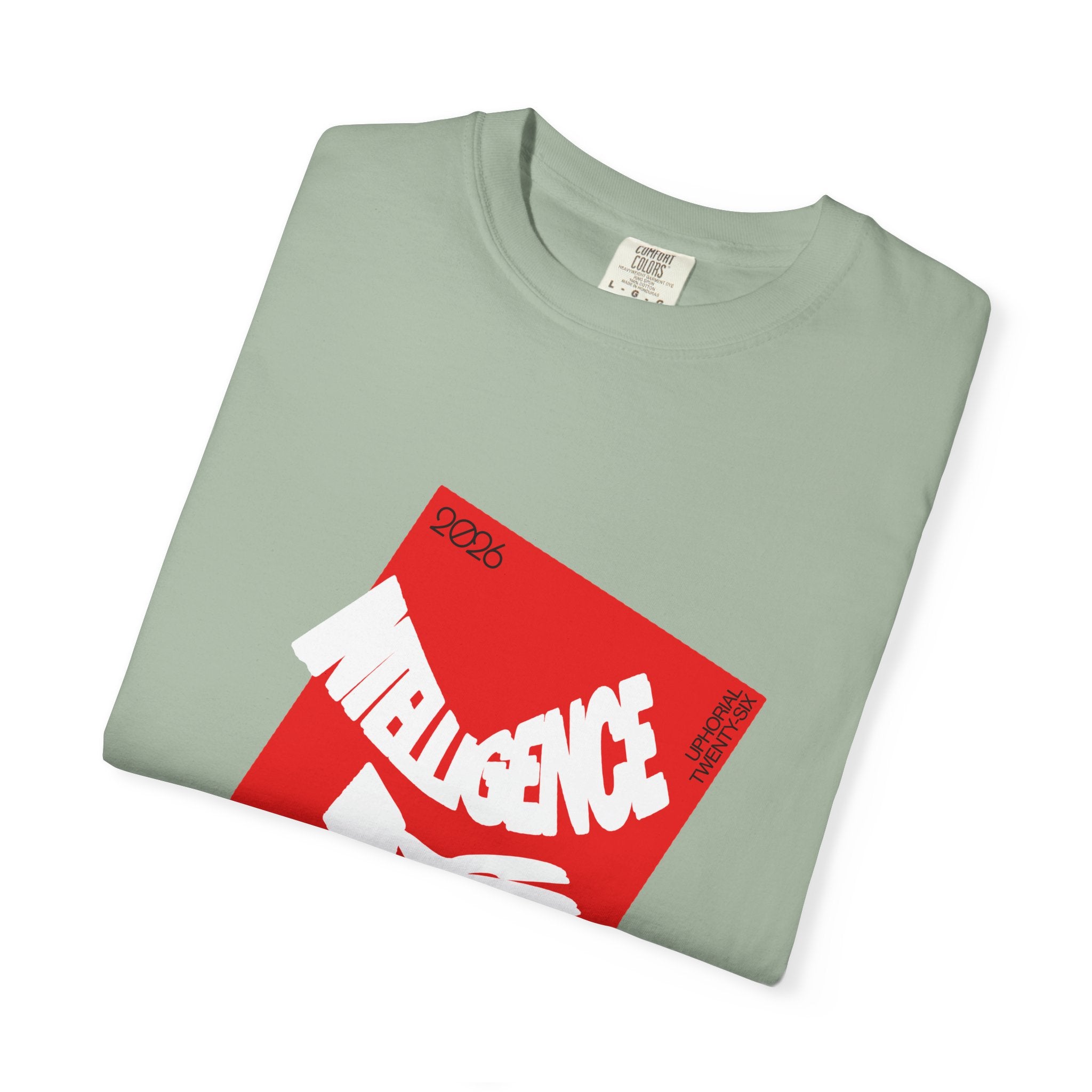 Graphic Tee — "Intelligence Drip" Red Block Design