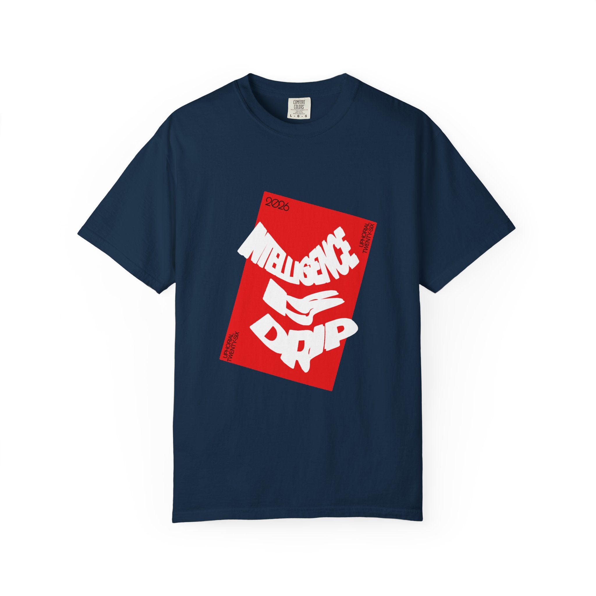 Graphic Tee — "Intelligence Drip" Red Block Design