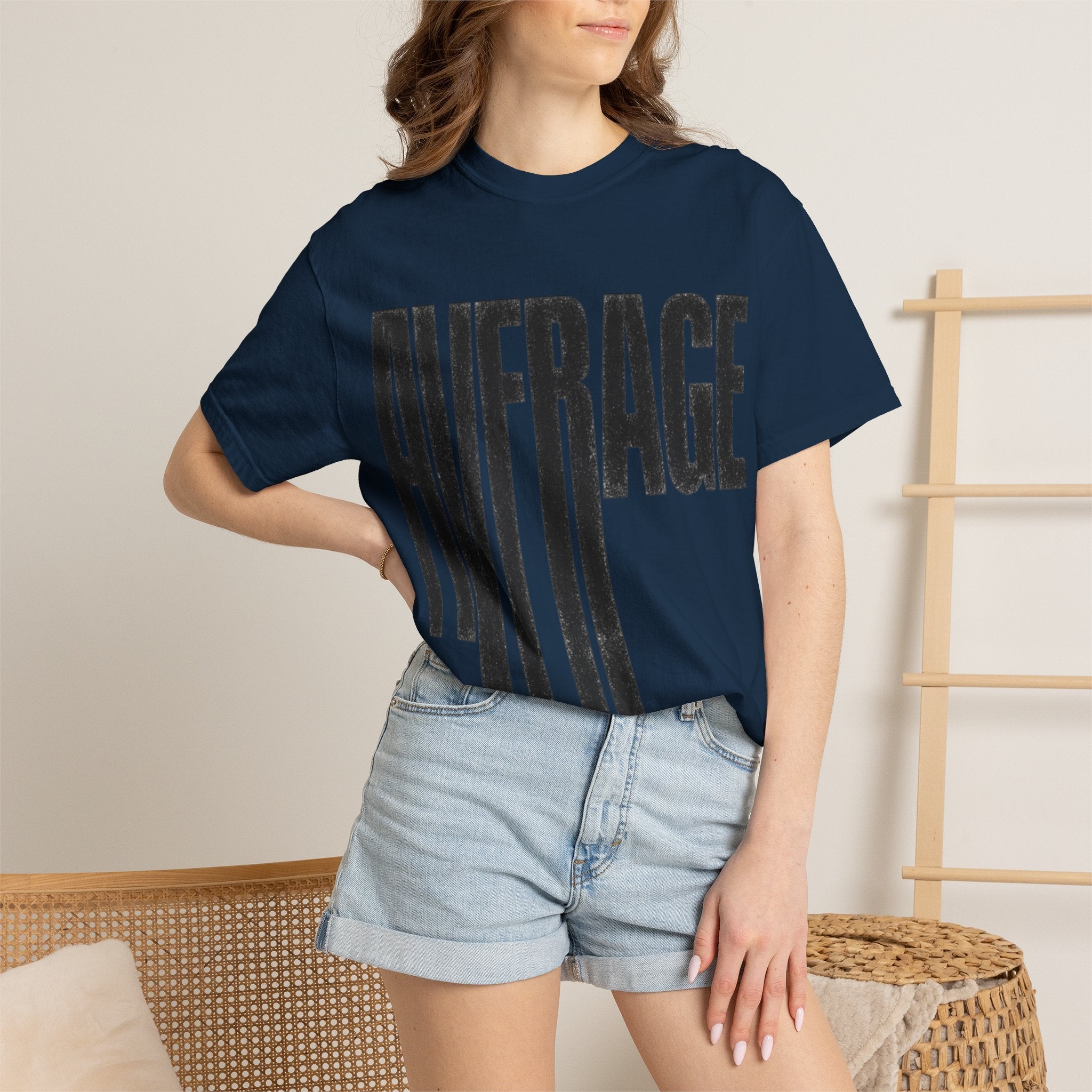 Average Graphic T-Shirt - Bold Vertical Text Tee