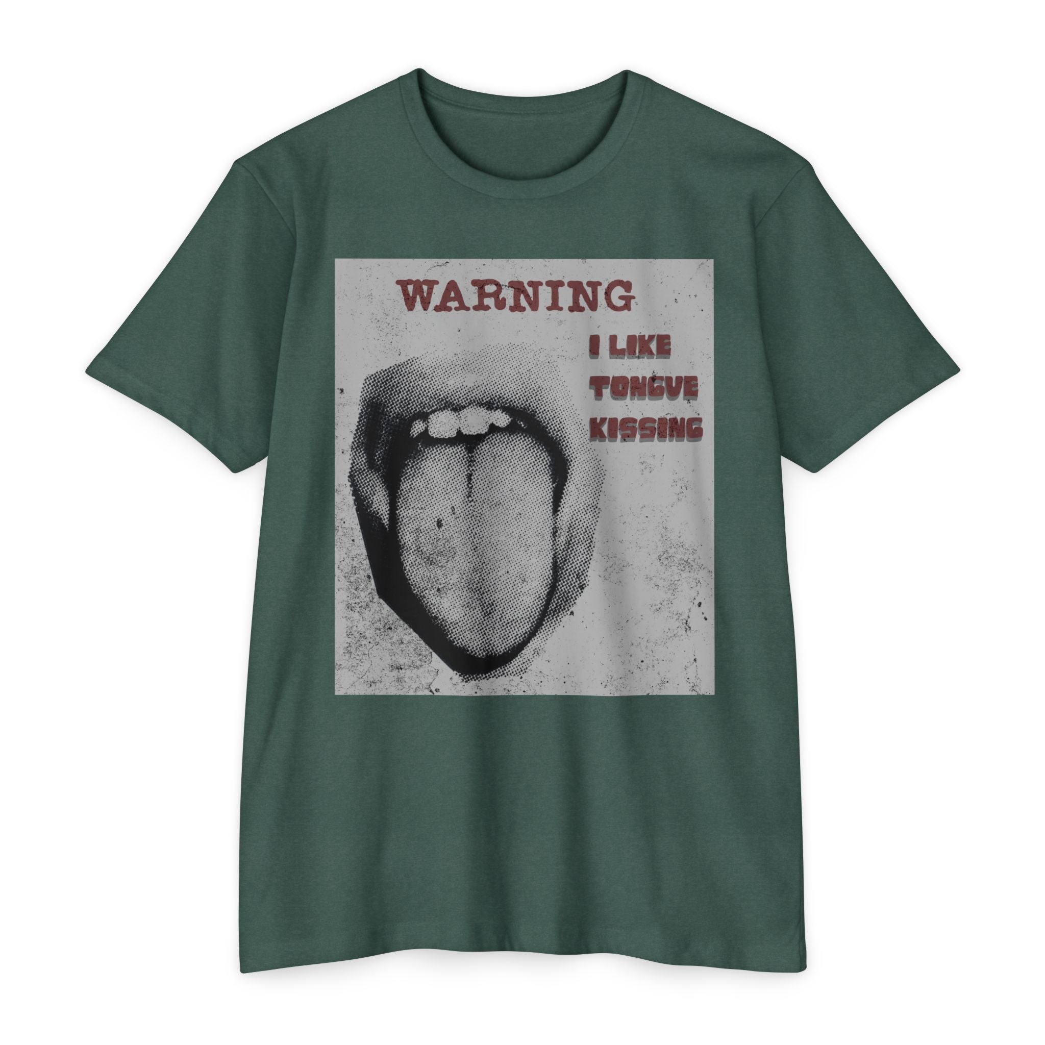 Warning I Like Tongue Kissing T-Shirt — Edgy Graphic Tee for Couples & Date Night