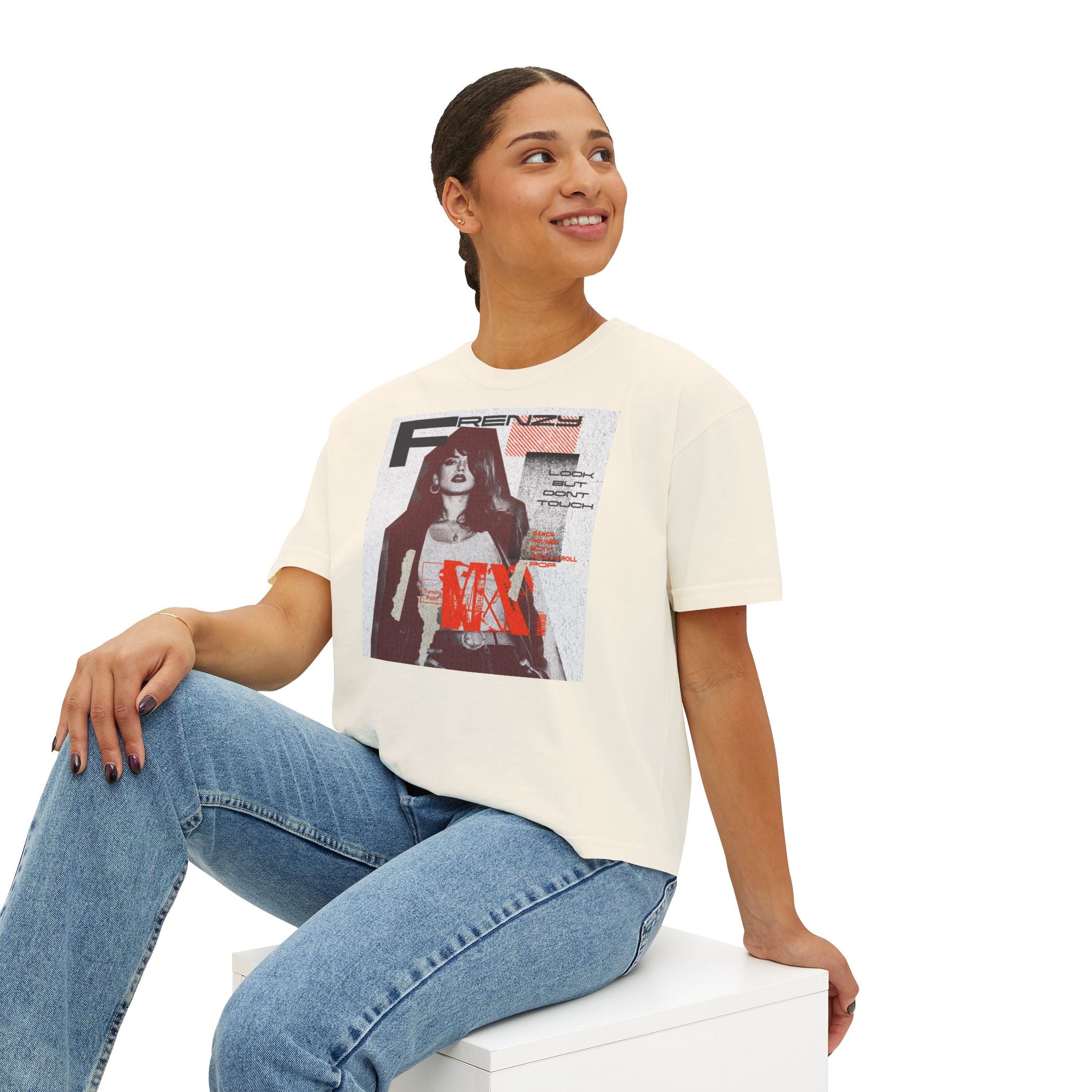 Chic Women's Boxy Tee with Trendy Retro Design | Casual Fashion Top for Everyday Wear, Stylish Gifts, Summer Wardrobe, Street Style