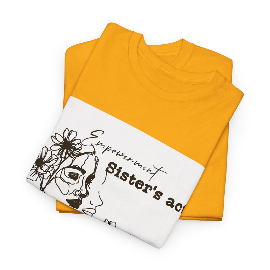 Sisters Act Line Art Faces tee Floral Portrait T-Shirt