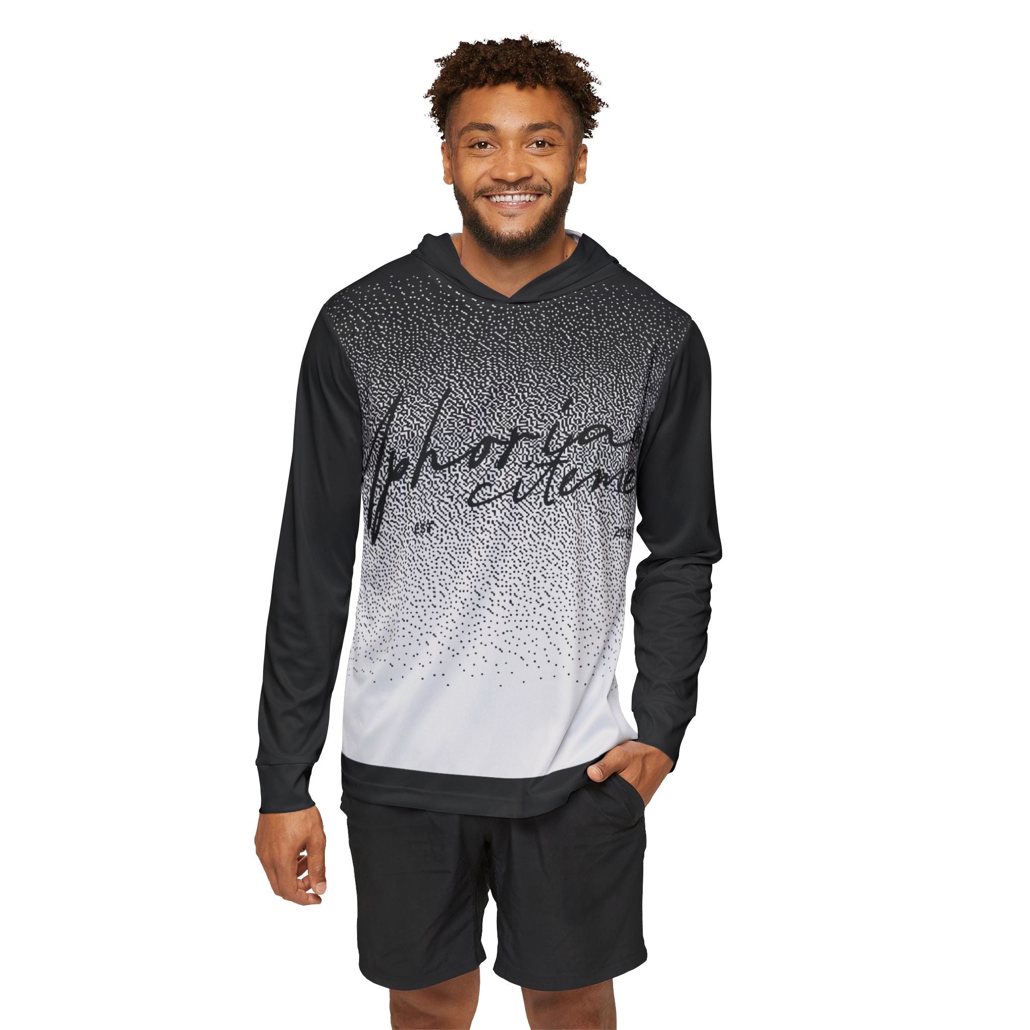 Black Print Uphorial Excitement Script Hoodie