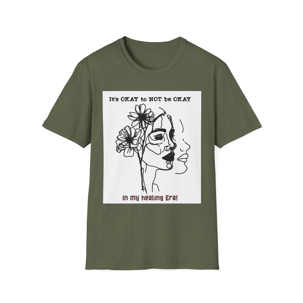 T‑Shirt “It’s OKAY to NOT be OKAY” Mental Health Floral Line Art Tee