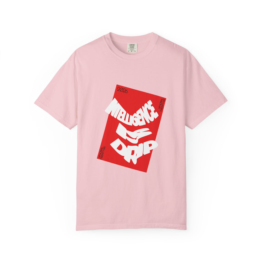Graphic Tee — "Intelligence Drip" Red Block Design