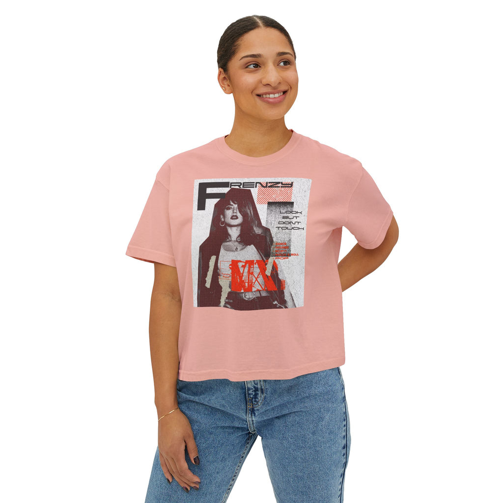 Chic Women's Boxy Tee with Trendy Retro Design | Casual Fashion Top for Everyday Wear, Stylish Gifts, Summer Wardrobe, Street Style