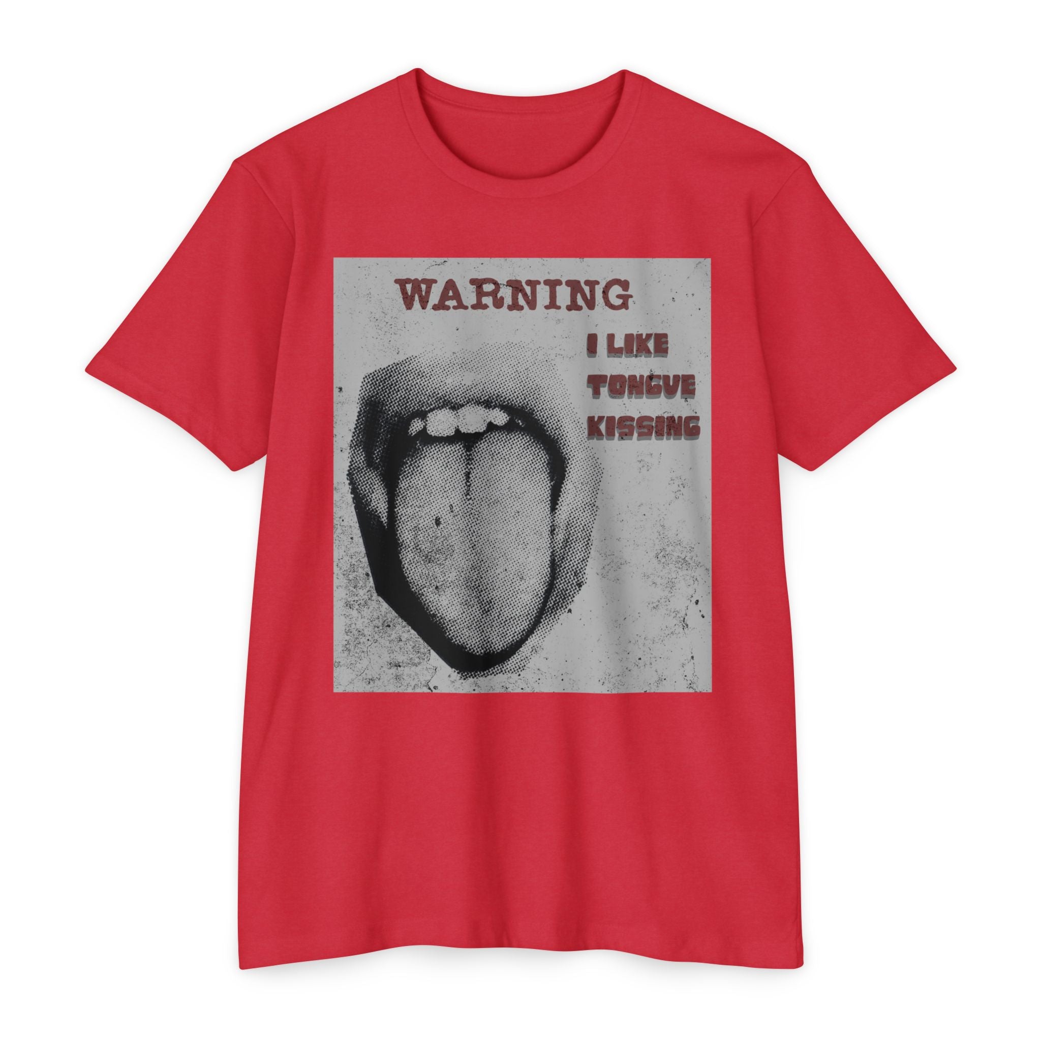 Warning I Like Tongue Kissing T-Shirt — Edgy Graphic Tee for Couples & Date Night