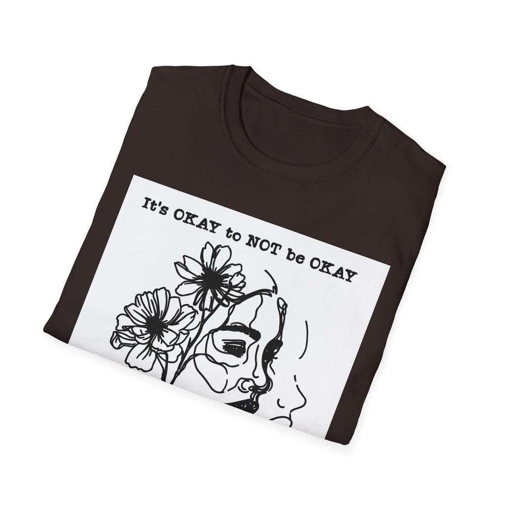 T‑Shirt “It’s OKAY to NOT be OKAY” Mental Health Floral Line Art Tee