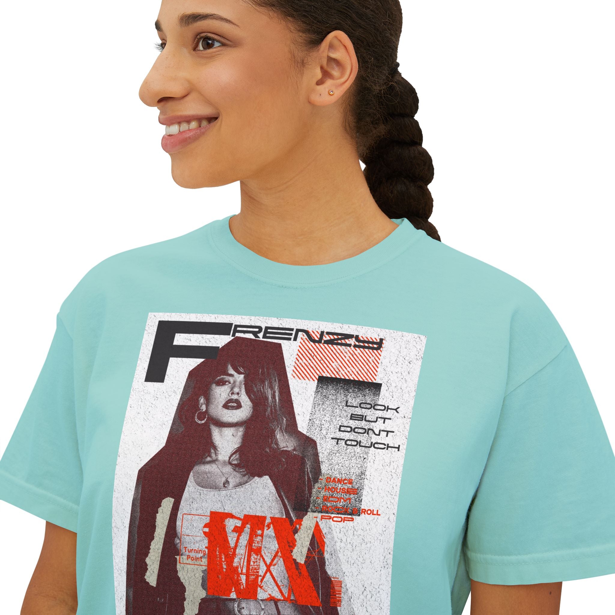 Chic Women's Boxy Tee with Trendy Retro Design | Casual Fashion Top for Everyday Wear, Stylish Gifts, Summer Wardrobe, Street Style