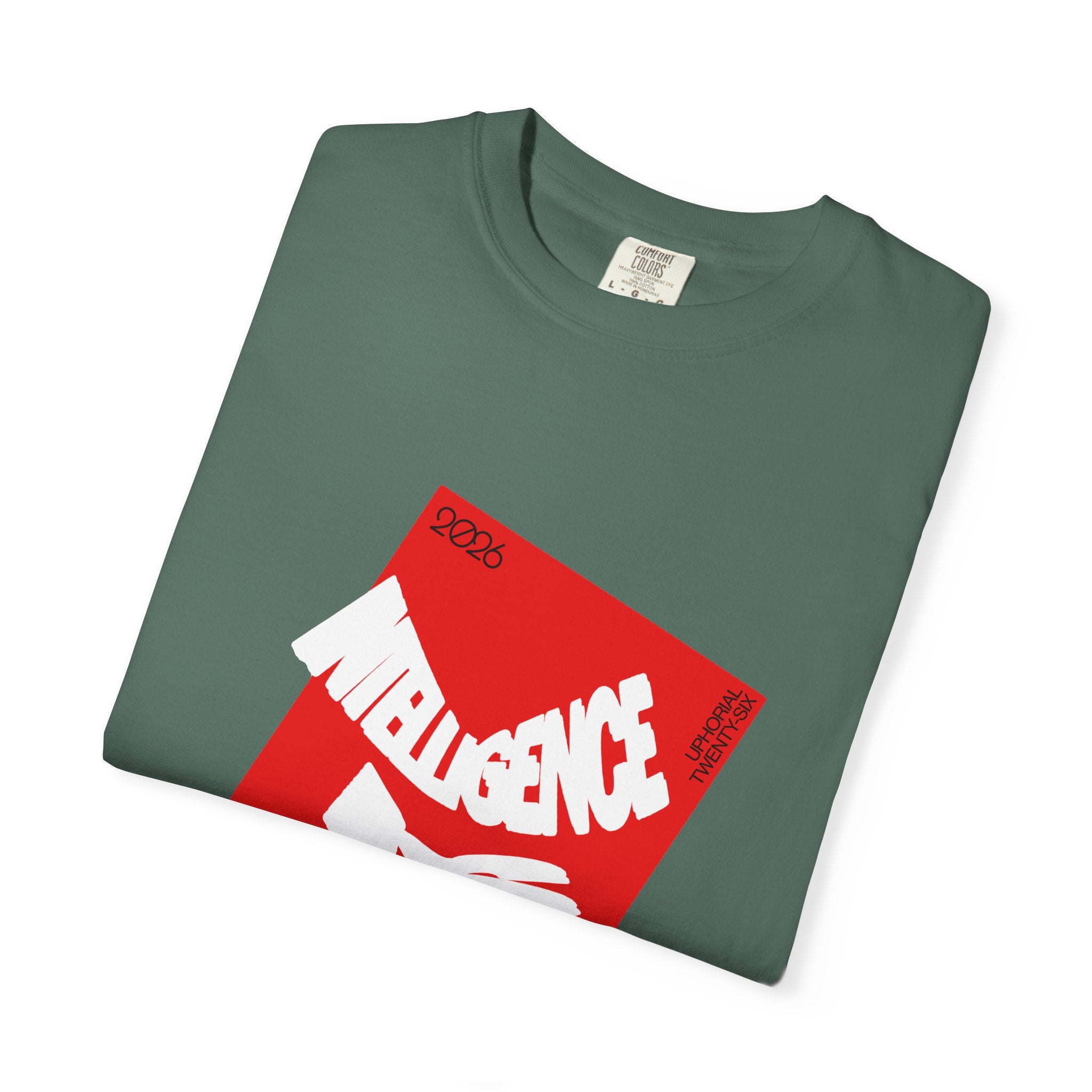 Graphic Tee — "Intelligence Drip" Red Block Design