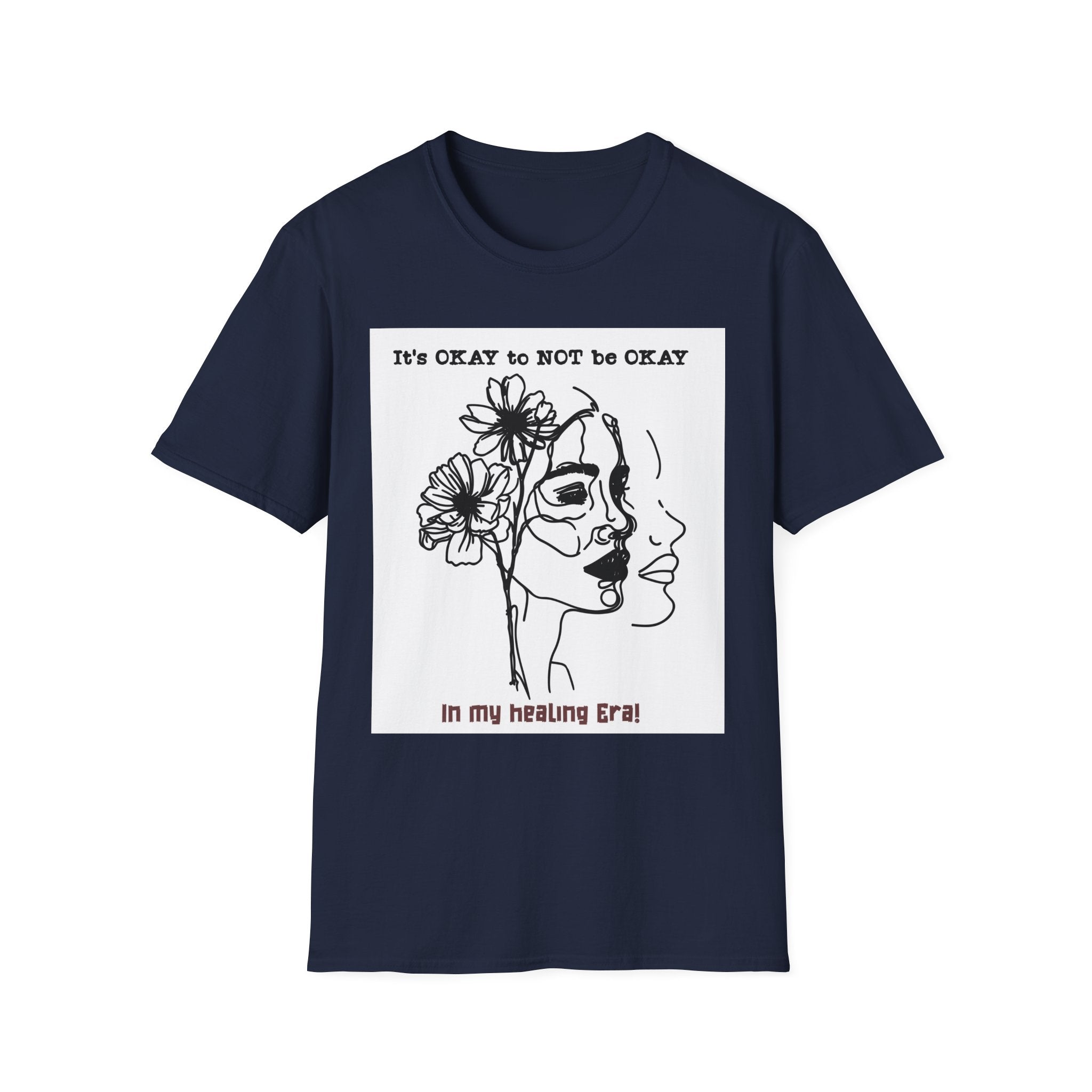 T‑Shirt “It’s OKAY to NOT be OKAY” Mental Health Floral Line Art Tee