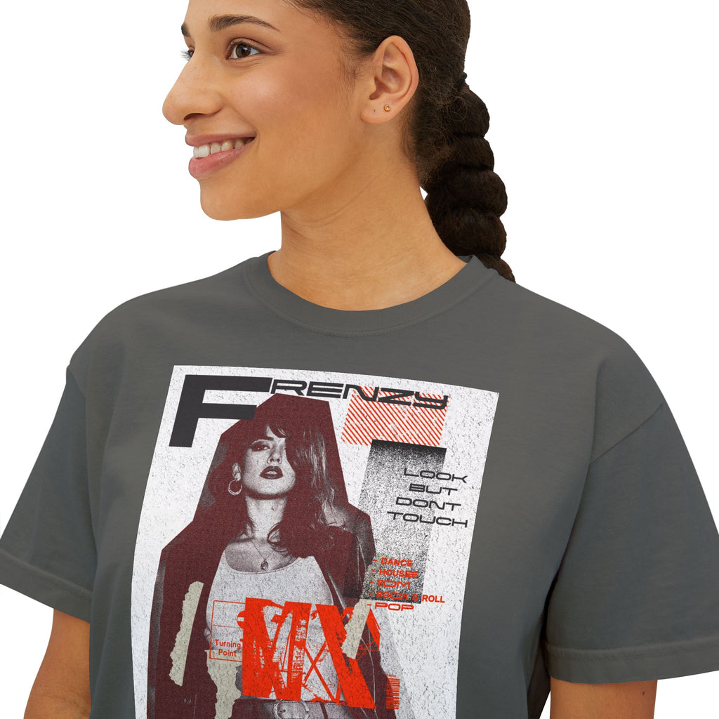 Chic Women's Boxy Tee with Trendy Retro Design | Casual Fashion Top for Everyday Wear, Stylish Gifts, Summer Wardrobe, Street Style