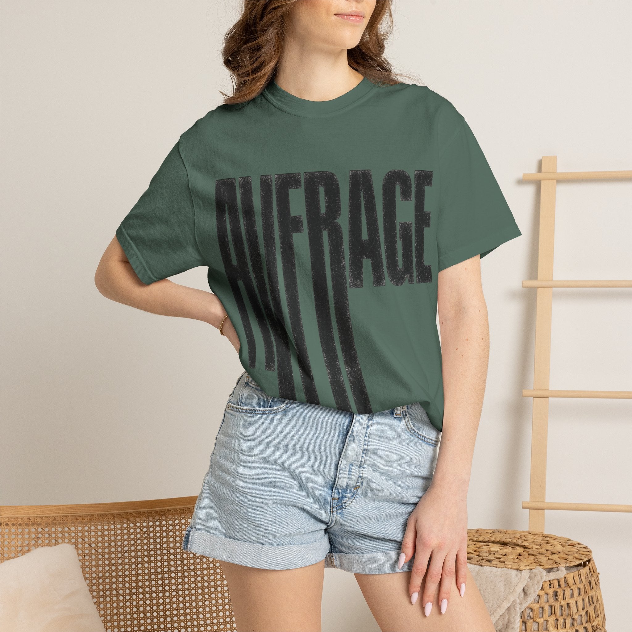 Average Graphic T-Shirt - Bold Vertical Text Tee