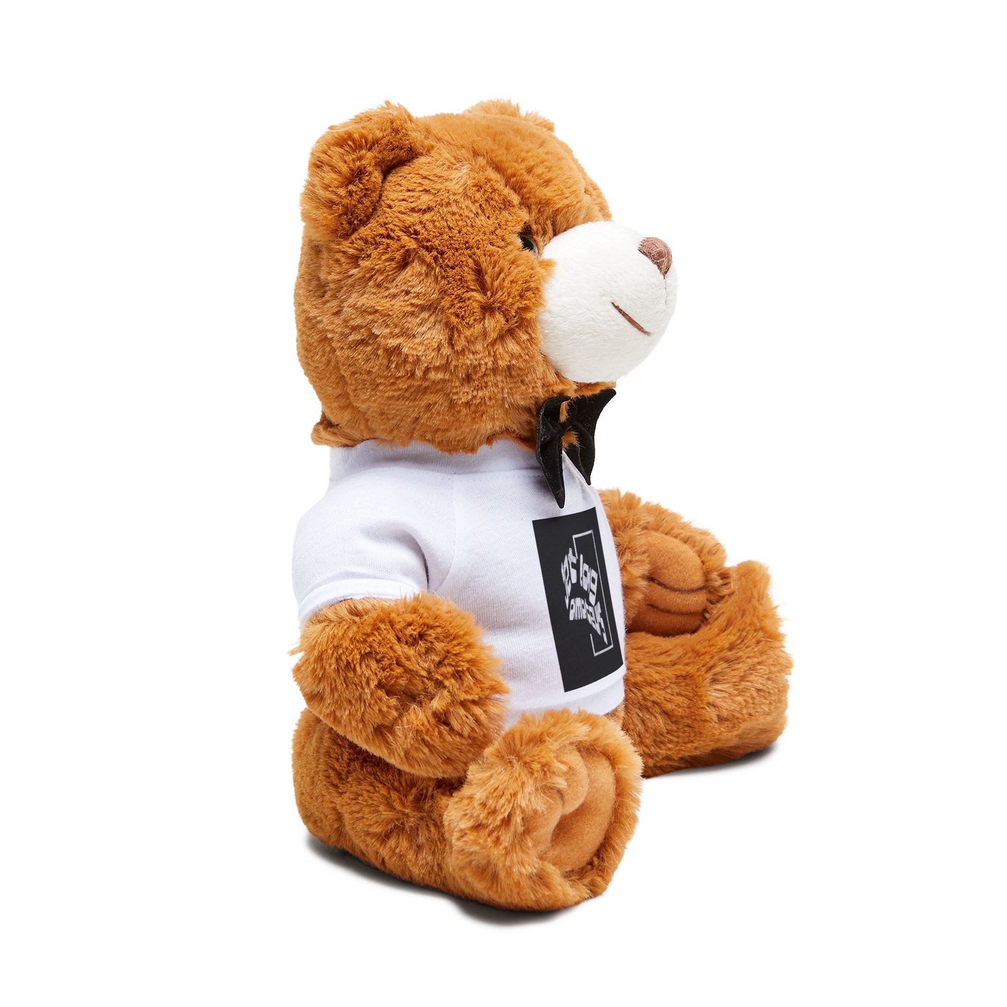 Teddy Bear with T-Shirt Plush Toy | Brown Bear in White Tee