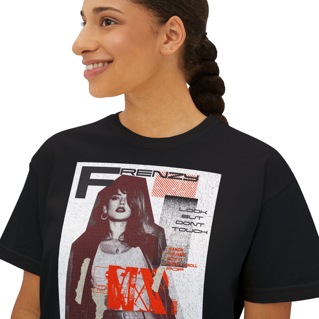 Chic Women's Boxy Tee with Trendy Retro Design | Casual Fashion Top for Everyday Wear, Stylish Gifts, Summer Wardrobe, Street Style