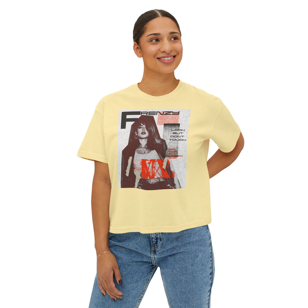 Chic Women's Boxy Tee with Trendy Retro Design | Casual Fashion Top for Everyday Wear, Stylish Gifts, Summer Wardrobe, Street Style