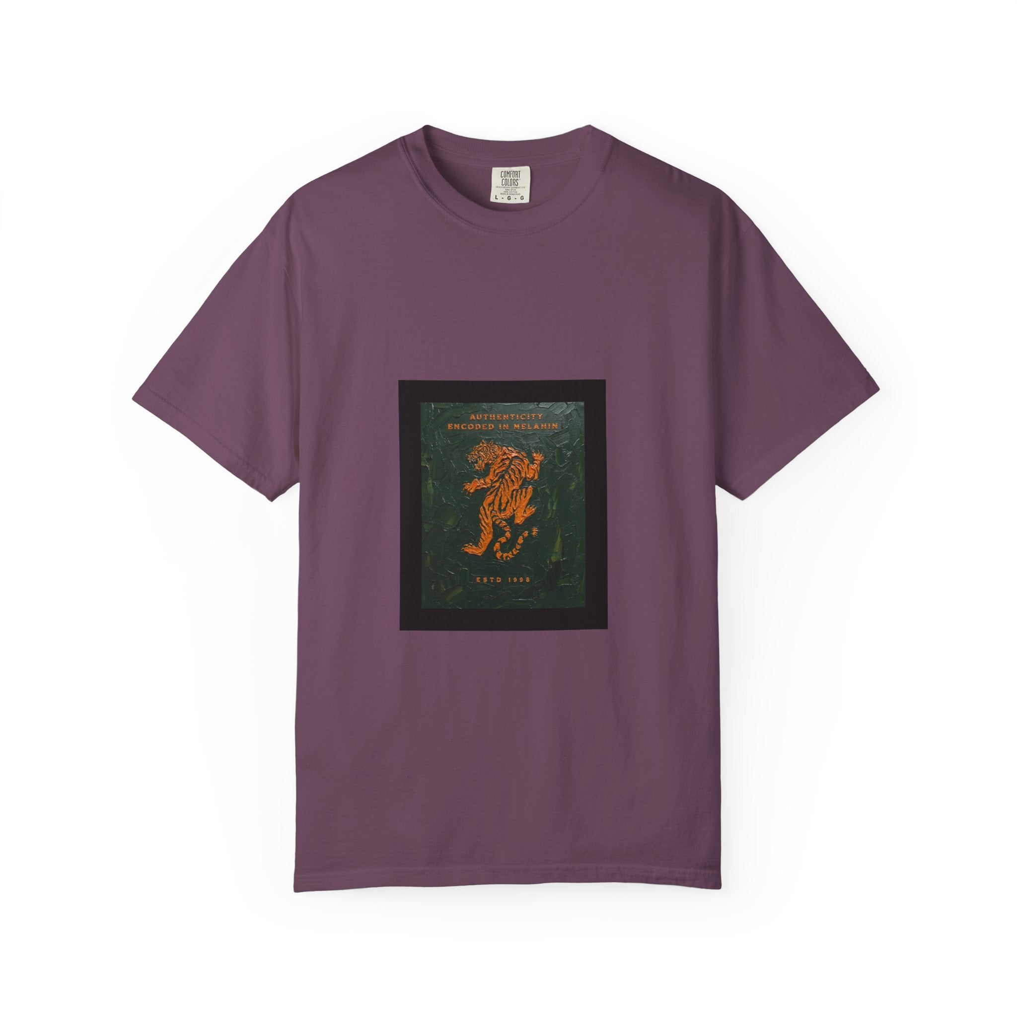 Vintage Botanical Tiger Graphic T-Shirt – "Into Wild" Garment-Dyed Tee