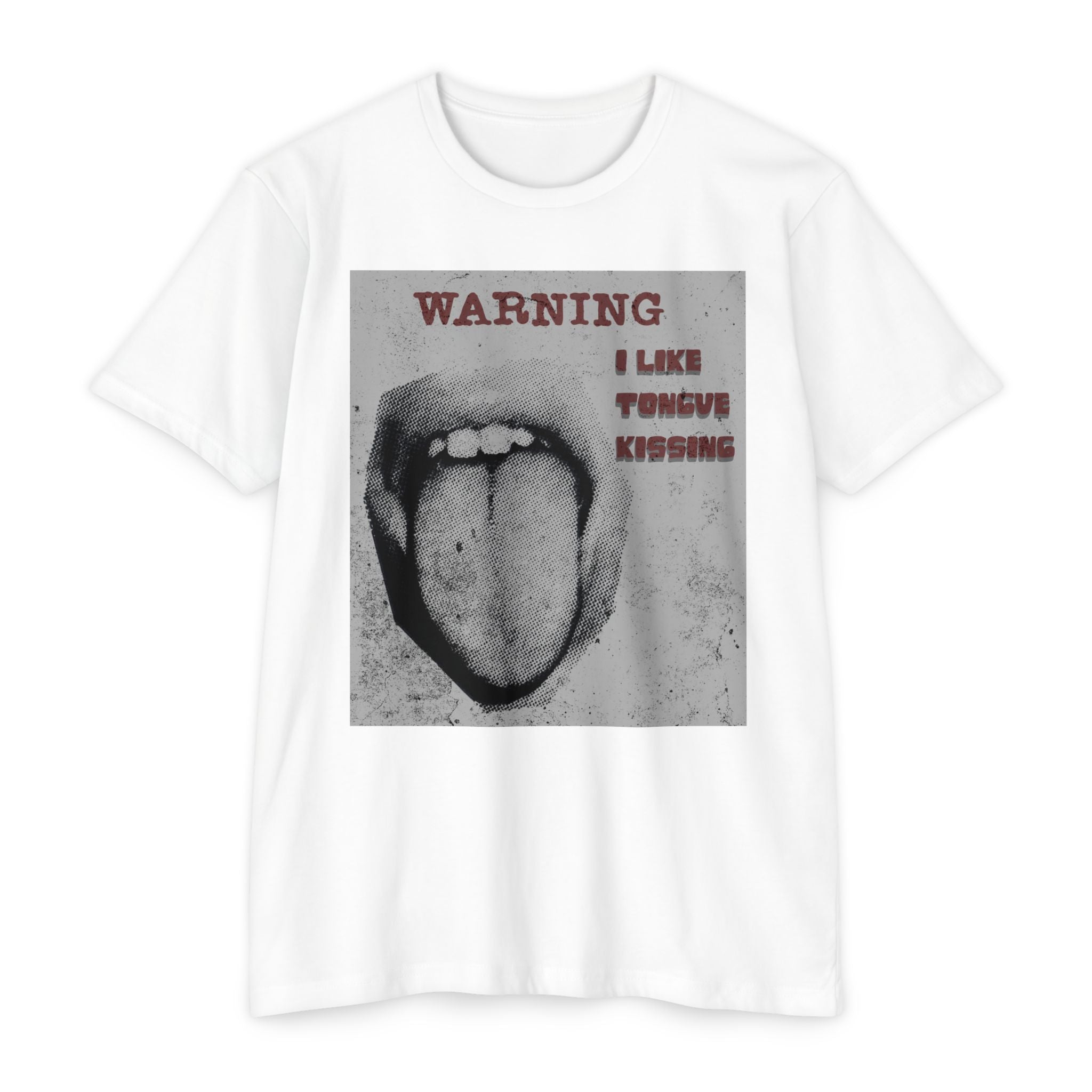 Warning I Like Tongue Kissing T-Shirt — Edgy Graphic Tee for Couples & Date Night