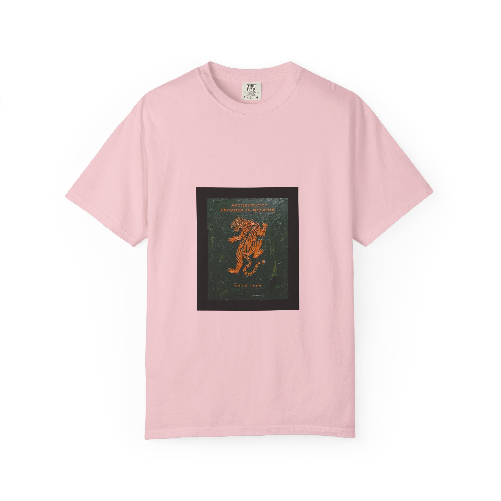 Vintage Botanical Tiger Graphic T-Shirt – "Into Wild" Garment-Dyed Tee