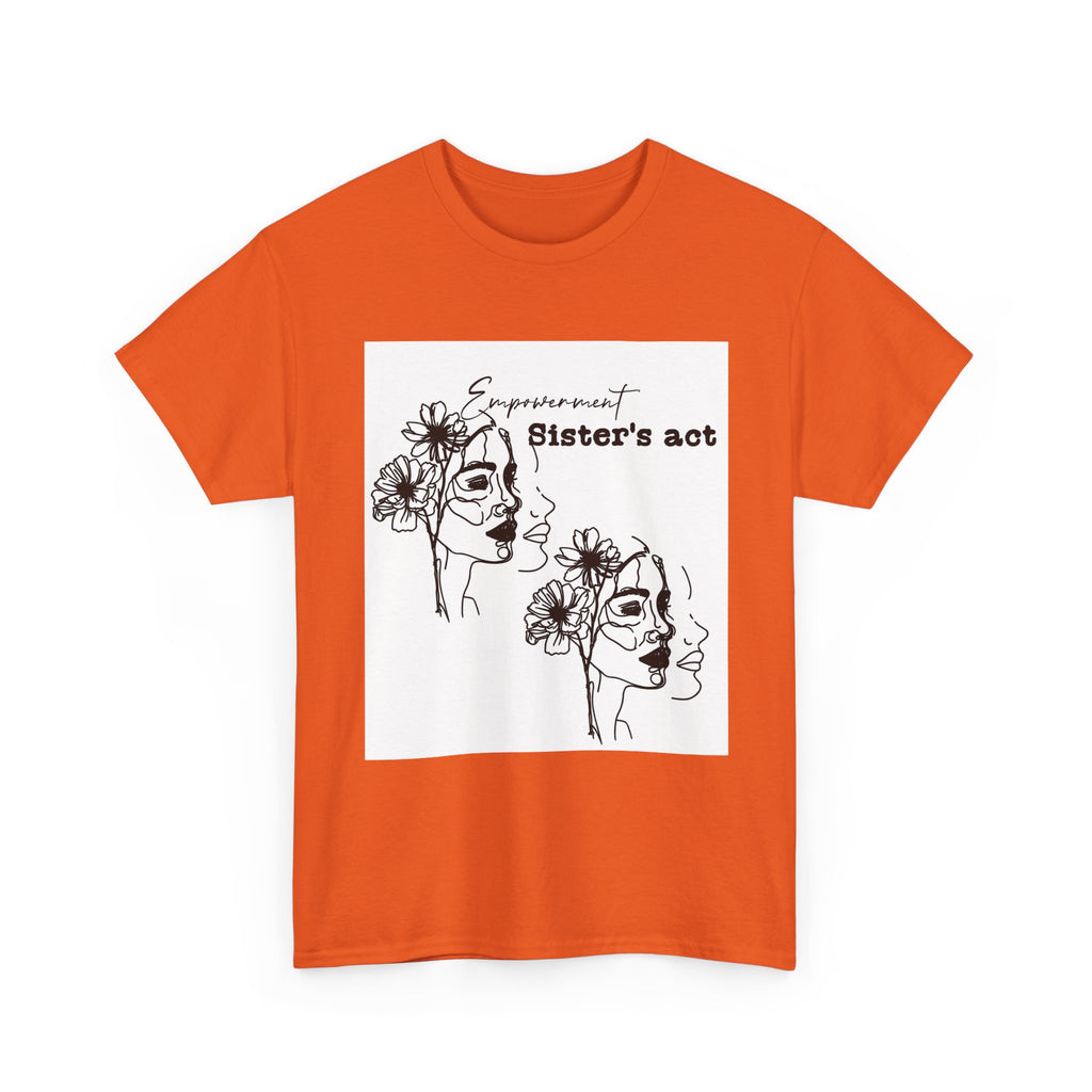 Sisters Act Line Art Faces tee Floral Portrait T-Shirt